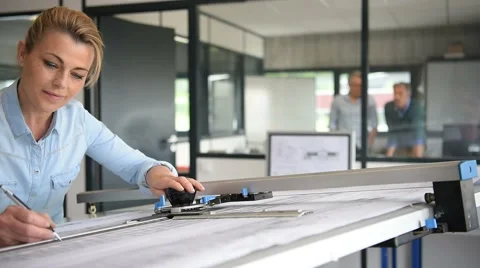 Portrait of smiling architect working in office Video stock 63360451