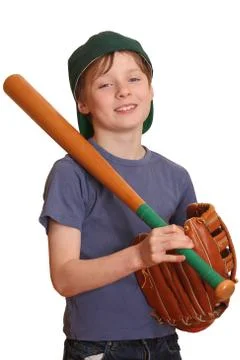 Portrait of a smiling baseball player Stock Photos