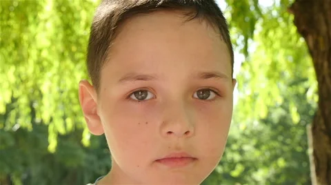 Portrait of smiling boy, slow motion 4 Stock Footage 51380153