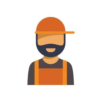 Portrait of smiling construction worker wearing orange overalls and cap 스톡 일러스트