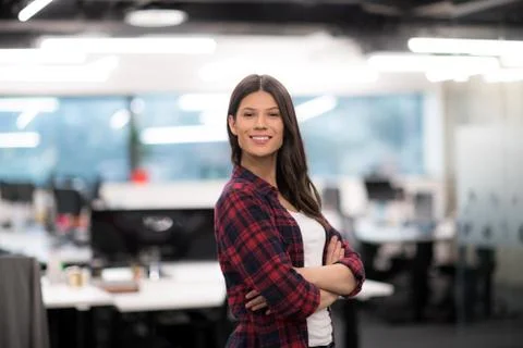 Portrait of  smiling female software developer Foto stock