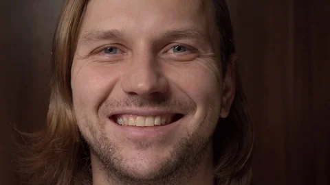 Portrait of smiling handsome middle aged man. Concept of lifestyle, achievement Stock Footage 125911898