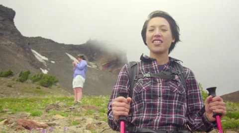 Portrait of smiling hiker Stock Footage 59495187