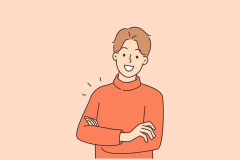 Portrait of smiling man feeling optimistic Stock Illustration