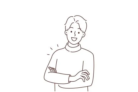 Portrait of smiling man feeling optimistic Stock Illustration