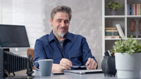 Portrait of smiling man at home, Stock Footage 150835582