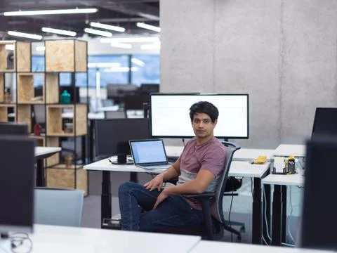 Portrait of smiling software developer Foto stock