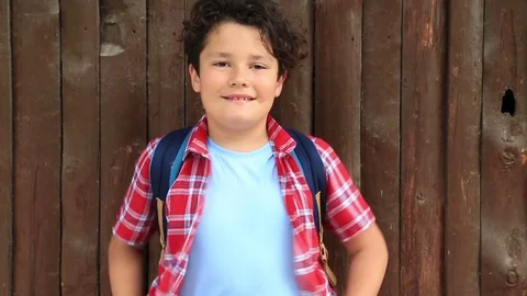 Portrait of a smiling young boy 6 Stock Footage 75345643