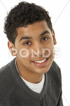 Portrait Of Smiling Young Boy Stock Photos