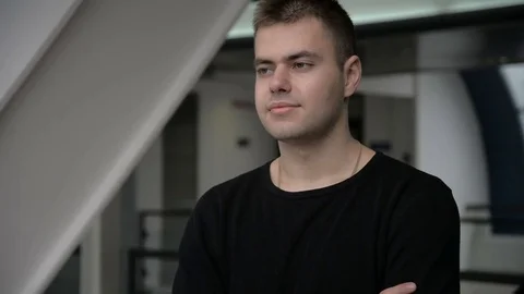 Portrait of smiling young building Stock Footage 76614437