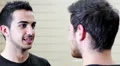 Portrait of a smiling young men - couple of friends who laugh and hug HD Footage