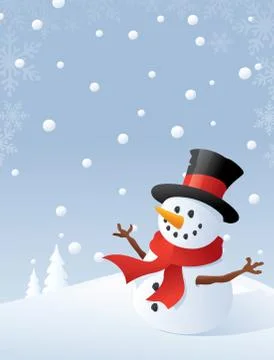 Portrait of a snowman Stock Illustration