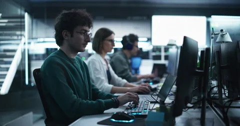 Portrait of Specialists Working on Computer in Laboratory Stock-Footage 233875092