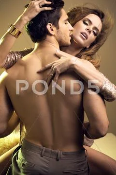Portrait of a spicy lovers couple Stock Photos