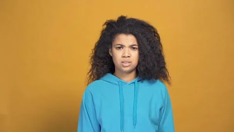Portrait of stressed and shouting afro american woman. Stock Footage 125678255