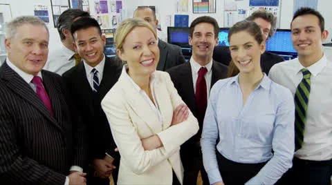 Portrait of a successful business team Stock Footage