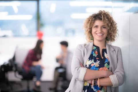 Portrait of successful female software developer Foto stock