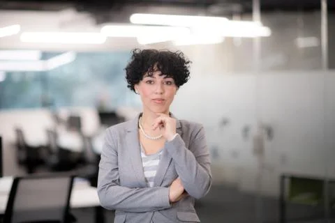 Portrait of successful female software developer Foto stock