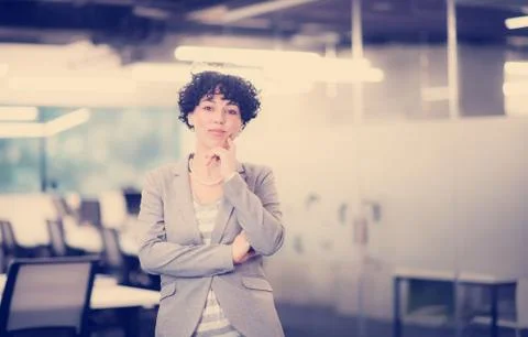 Portrait of successful female software developer Stock Photos