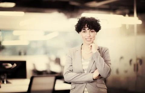 Portrait of successful female software developer Stockfoto's