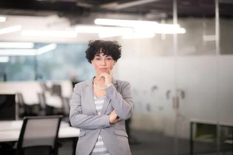 Portrait of successful female software developer Stock Photos