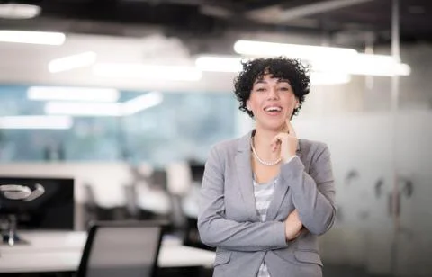 Portrait of successful female software developer Stock Photos