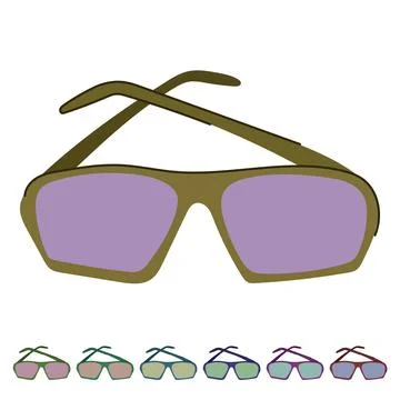 Portrait sunglasses men vector cartoon graphic Stock Illustration