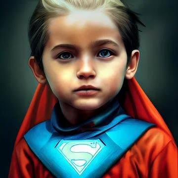 Portrait of a super hero boy. Stock Illustration