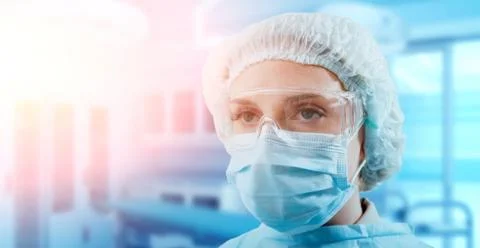 Portrait of a surgeon in operation room. Stock Photos