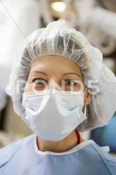 Portrait Of Surgeon In Surgical Scrubs Stock Photos