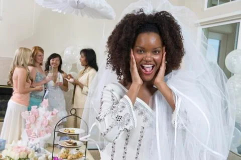 Portrait Of Surprised Bride Stock Photos