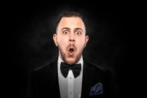 Portrait of surprised man. Stock Photos