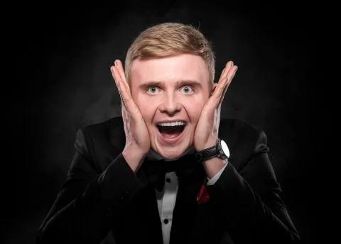 Portrait of surprised man. Stock Photos