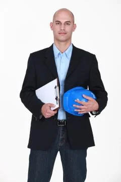 Portrait of a surveyor Stock Photos