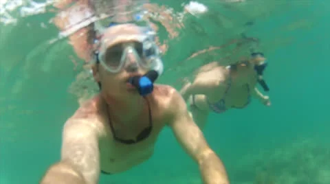 Portrait with swimmers 2 Stock Footage 23808266
