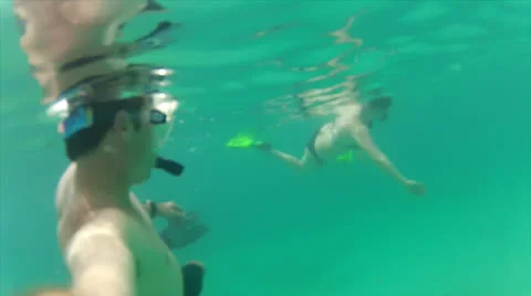 Portrait with swimmers Stock Footage 23808958