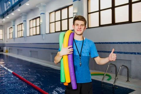 Portrait swimming instructor Stock Photos