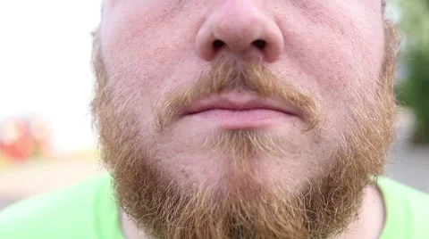 Portrait of tattooed bearded man Stock Footage 59856344