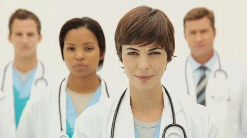Portrait of a Team of Doctors Stock Footage 891843