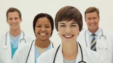 Portrait of a Team of Doctors Stock Footage 892015