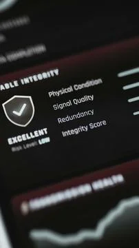 Portrait technical interface combines an excellent low risk cable integrity Stock Photos
