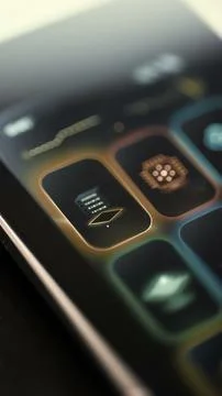 Portrait technology animation shows dedicated processor and server Stockfoto's