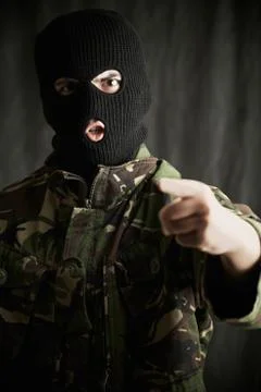 Portrait Of Terrorist Addressing Camera Stock Photos