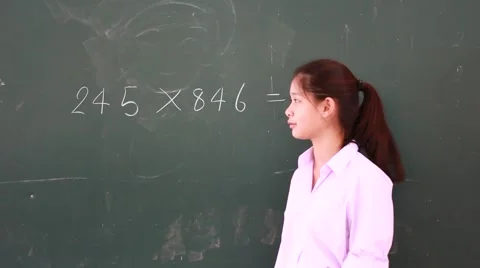 Portrait of thai student High School beautiful girl relax and playing in school Stock Footage 63153545