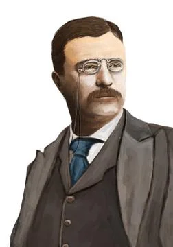 Portrait of Theodore Roosevelt Stock Illustration