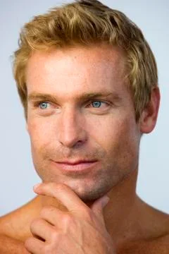 Portrait of thinking man Foto stock