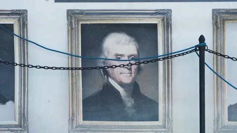 Portrait of Thomas Jefferson at the Washington Mall Stock Footage 119538096