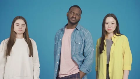 Portrait of Three Different Multiracial Models Stock Footage 228810460