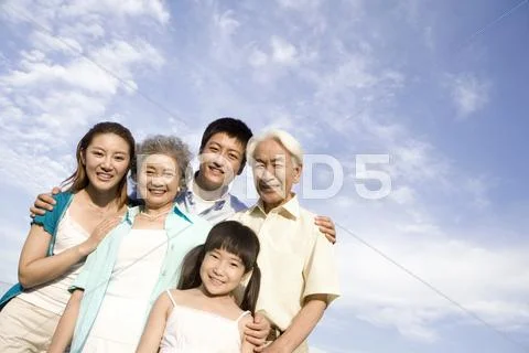 Portrait of a Three generation family Stock Photos
