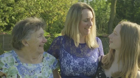 Portrait of three generations of the same family Video stock 89981963